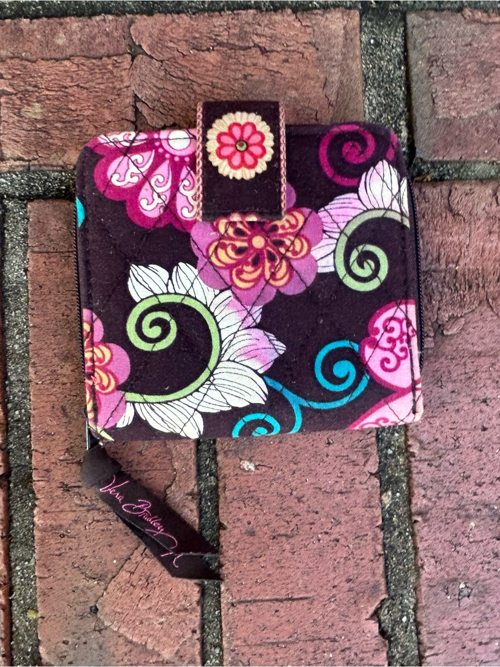 Vera Bradley Mini Zip Wallet Mod Floral Pink